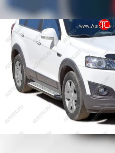 Порожки для ног Бумер (алюминий) Chevrolet Captiva (2011-2013) 1-ый рестайлинг