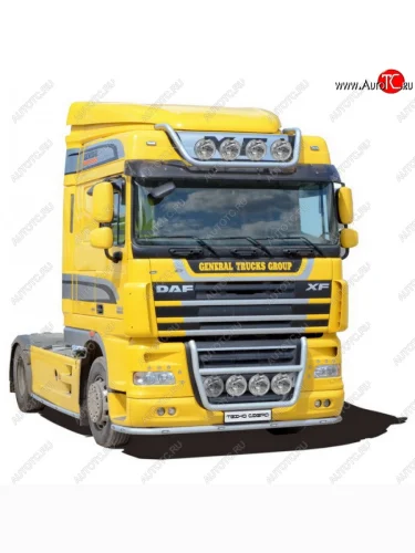 Защита порогов (410-460) ТехноСфера (Техно Сфера) (нержавейка, d51 mm) DAF XF  105 (2005-2013)