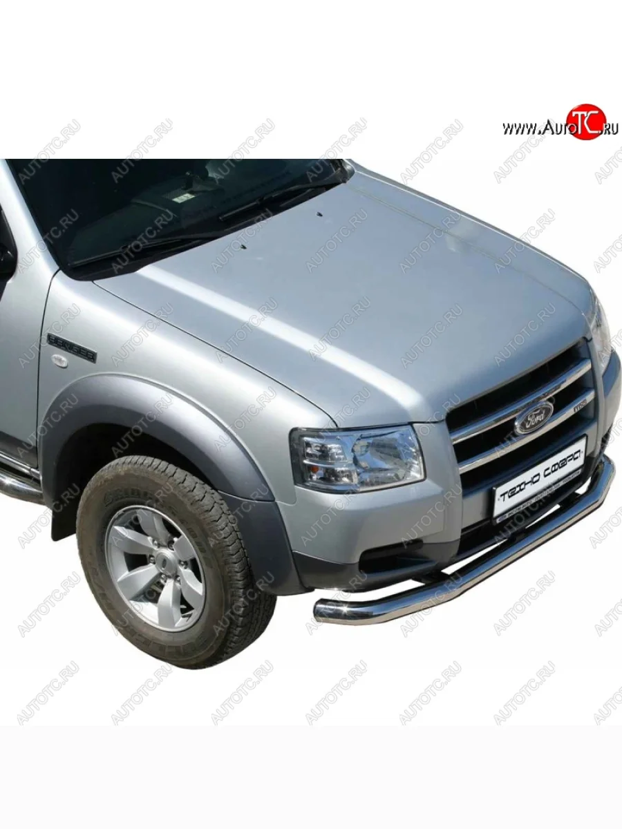 Защита переднего бампера ТехноСфера (Техно Сфера) (нержавейка, d76 mm) Ford Ranger дорестайлинг (2006-2009)  с доставкой в г. Керчь