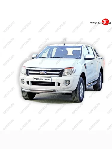 Защита переднего бампера ТехноСфера (Техно Сфера) (двойная, d63.5 mm) Ford Ranger ( DoubleCab,  RapCab) (2011-2016) дорестайлинг