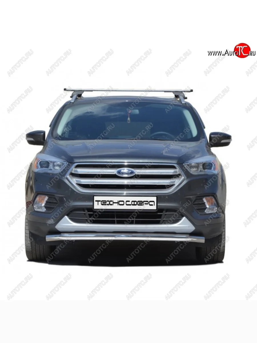 Защита переднего бампера ТехноСфера (Техно Сфера) (нержавейка, d63.5 mm) Ford Kuga 2 рестайлинг (2016-2019)  в Перми Пермском крае