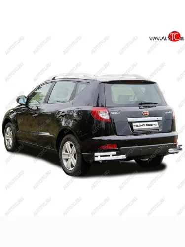 Защита заднего бампера ТехноСфера (Техно Сфера) (Сталь с покрытием, уголки двойные, 63.5 mm) Geely Emgrand X7 (2011-2015) дорестайлинг