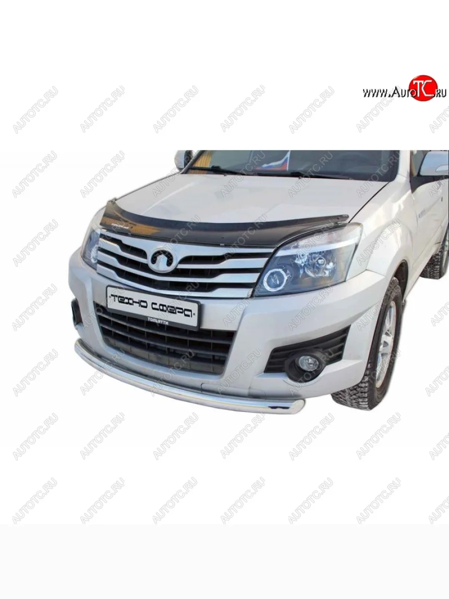 Защита переднего бампера ТехноСфера (Техно Сфера) (Сталь с покрытием, d63.5 mm) Great Wall Hover H3  дорестайлинг (2010-2014) (цвет: Серебристый)  с доставкой в г. Керчь