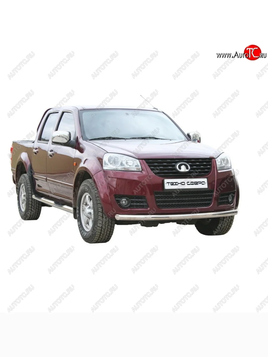 Защита порогов ТехноСфера (Техно Сфера) (нержавейка, с проступью, d76 mm) Great Wall Wingle 5 (2011-2017)  в Керчи Республика Крым