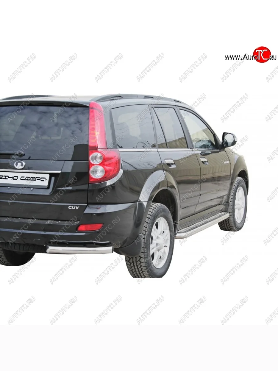 Защита порогов ТехноСфера (Техно Сфера) (Сталь с покрытием, с алюминиевым листом, d63.5 mm) Great Wall Hover H5 (2010-2017) (цвет: Серебристый)  в Воронеже Воронежской области