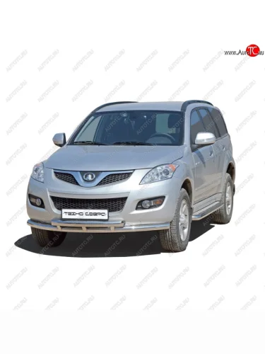 Защита переднего бампера ТехноСфера (Техно Сфера) (двойная, Сталь с покрытием, d63.5 mm) Great Wall Hover H5 (2010-2017)