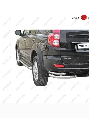 Защита заднего бампера ТехноСфера (Техно Сфера) (нержавейка, уголки двойные, 63.5 mm) Great Wall Hover H5 (2010-2017)