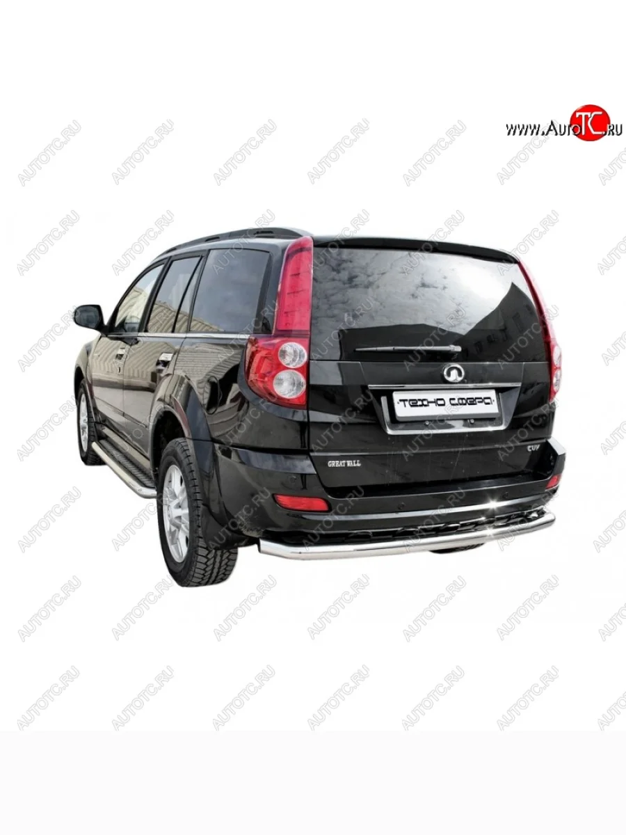 Защита заднего бампера ТехноСфера (Техно Сфера) (Сталь с покрытием, 63.5 mm) Great Wall Hover H5 (2010-2017) (цвет: Серебристый)  в Керчи Республика Крым