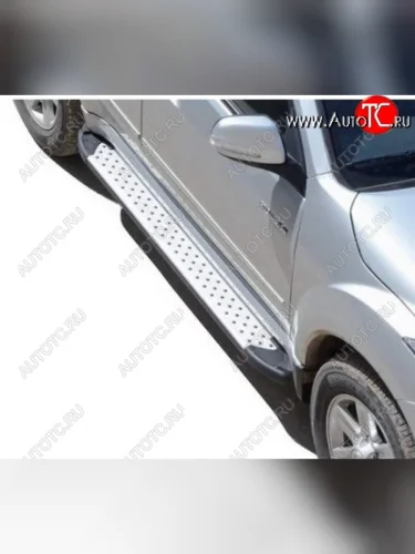 Порожки для ног Бумер (алюминий) Hyundai Santa Fe  DM (2012-2016) дорестайлинг