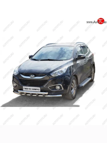 Порожки для ног Бумер (алюминий) Hyundai IX35  LM (2009-2018) дорестайлинг, рестайлинг