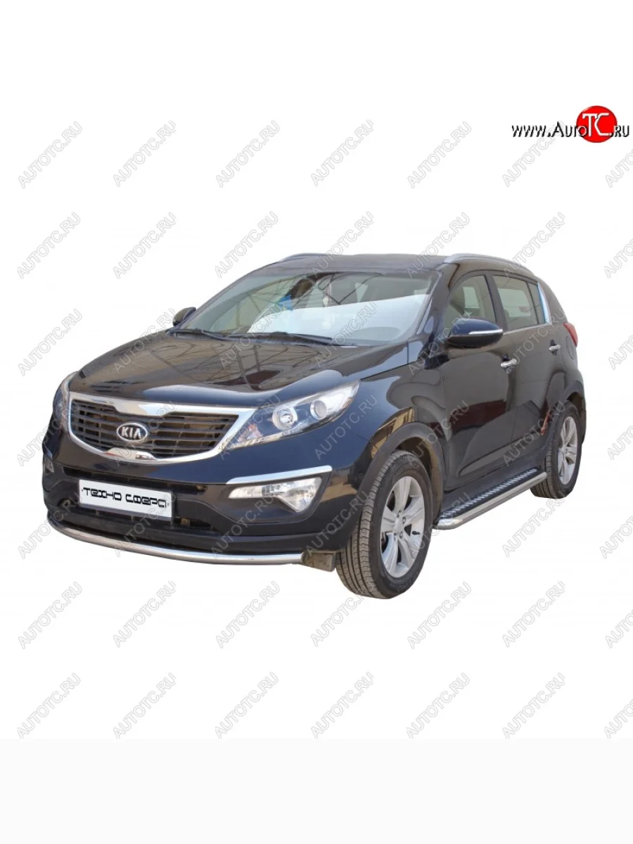 Защита переднего бампера ТехноСфера (Техно Сфера) (нержавейка, d51 mm) KIA Sportage 3 SL дорестайлинг (2010-2014)  в Керчи Республика Крым