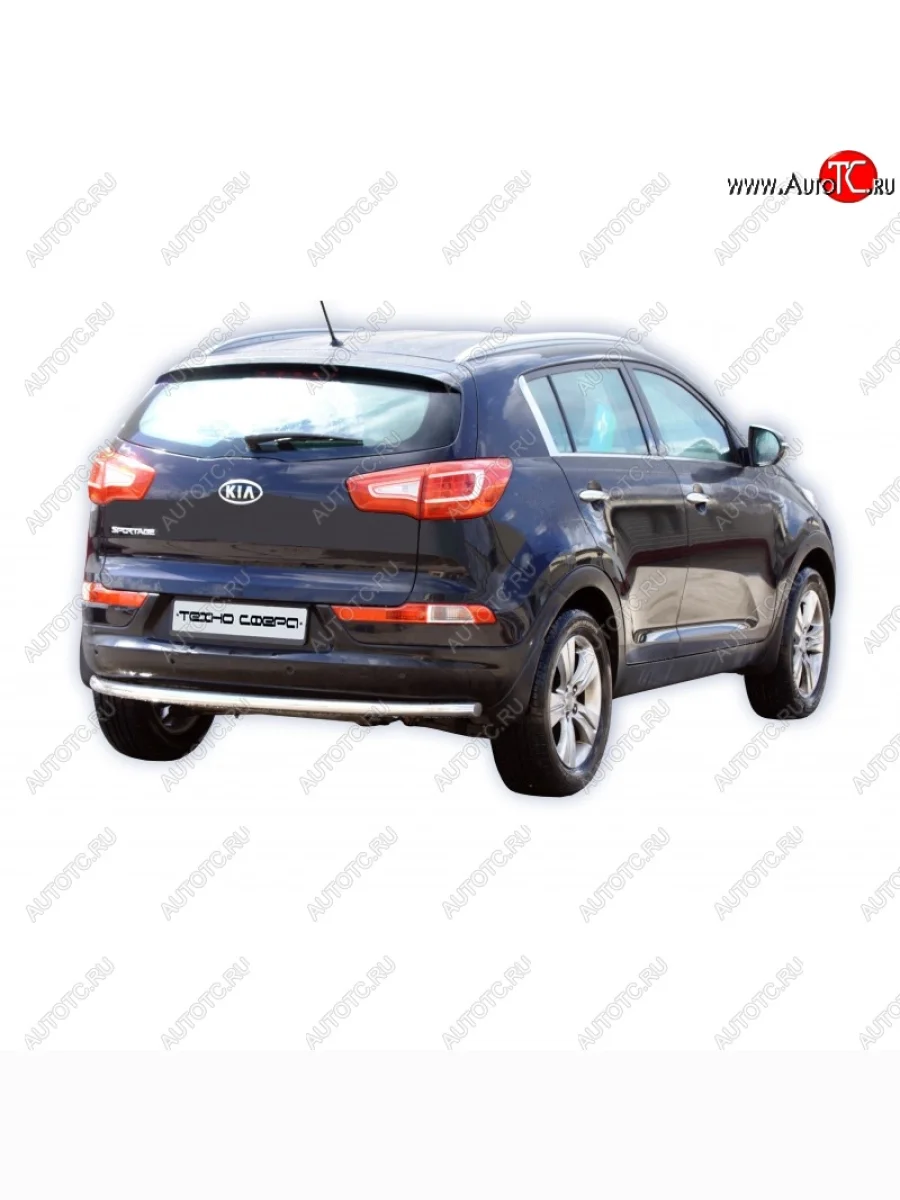 Защита заднего бампера ТехноСфера (Техно Сфера) (Сталь с покрытием, 51 mm)  KIA Sportage (2010-2016) 3 SL (цвет: Серебристый)  В Кинешме Ивановской области