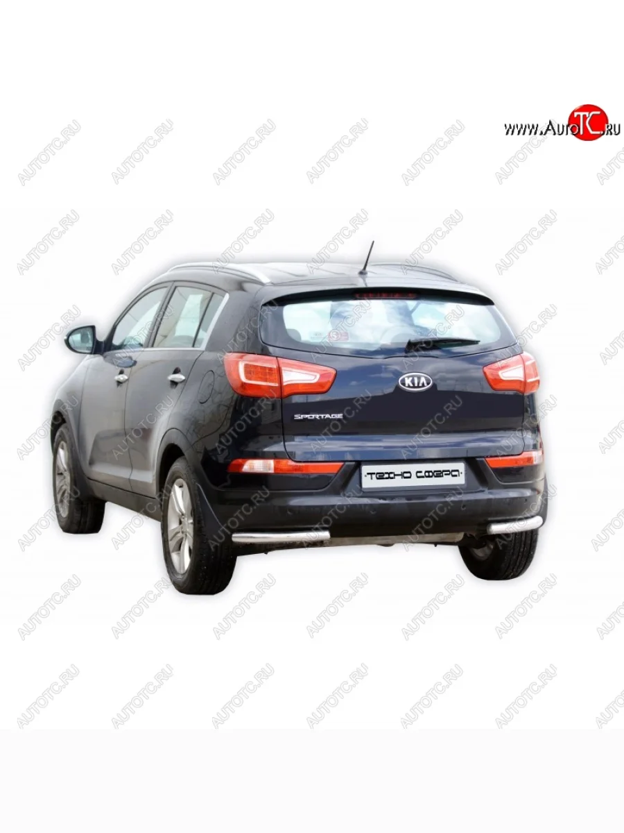 Защита заднего бампера ТехноСфера (Техно Сфера) (нержавейка, уголки, 63.5 mm)  KIA Sportage (2010-2016) 3 SL  В Кинешме Ивановской области