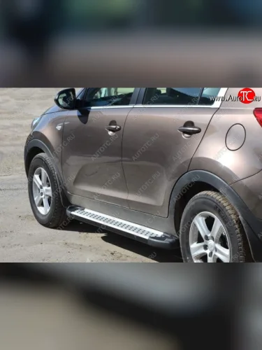 Порожки для ног Бумер (алюминий) KIA Sportage  3 SL (2010-2016) дорестайлинг, рестайлинг