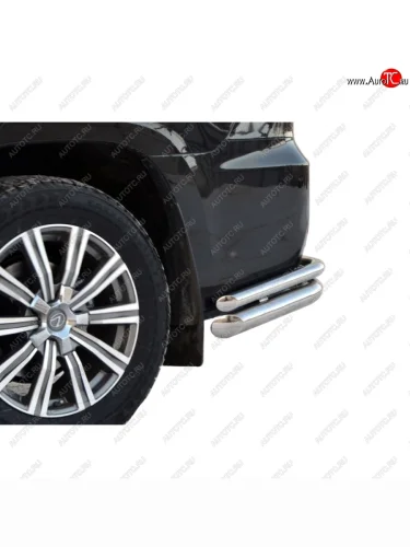 Защита заднего бампера ТехноСфера (Техно Сфера) (Сталь с покрытием, уголки двойные, 76/51 mm) Lexus LX450d  J200 - LX570  J200