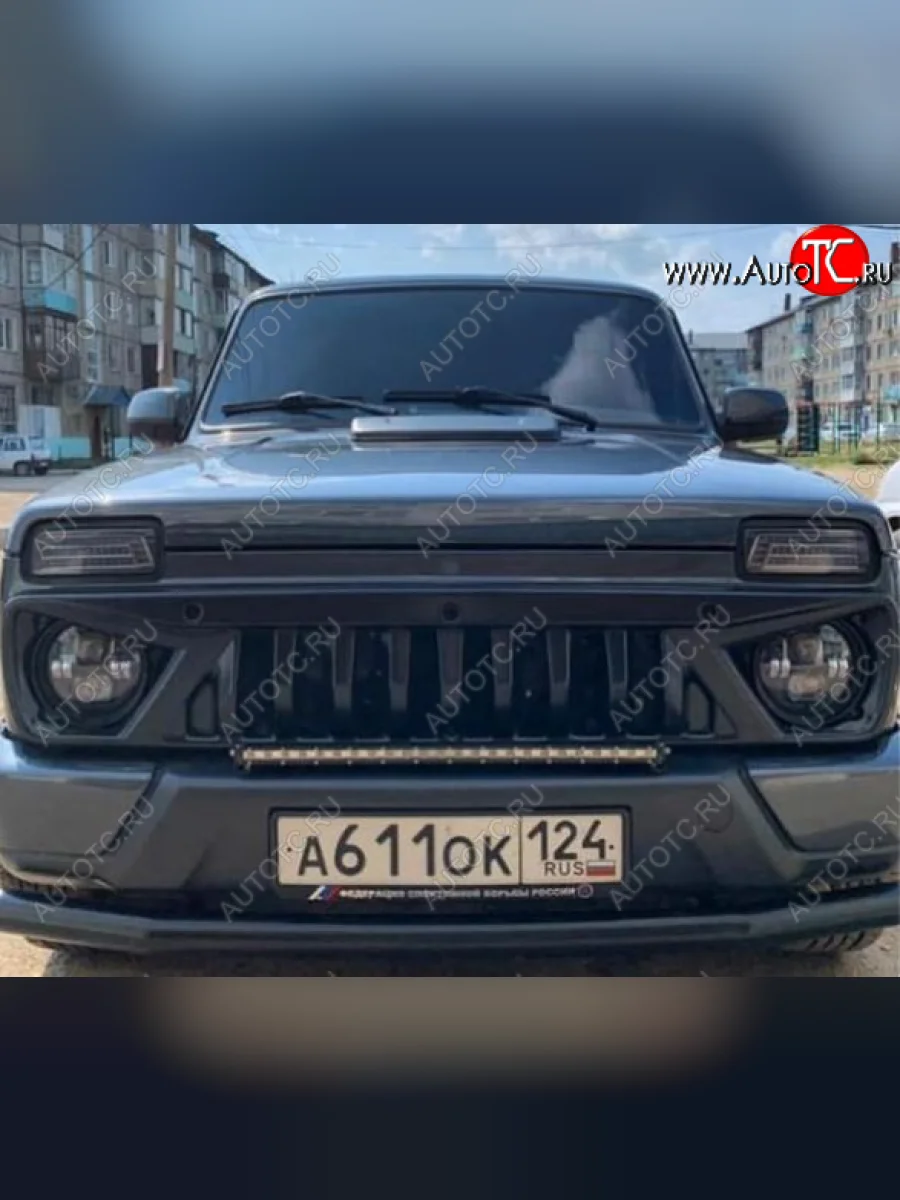 Решётка радиатора в сборе Раптор (с сеткой) Лада ВАЗ нива 4х4 2121 (Legend) 3 дв. 2-ой рестайлинг (2021-2025) (Неокрашенная)  в Керчи Республика Крым