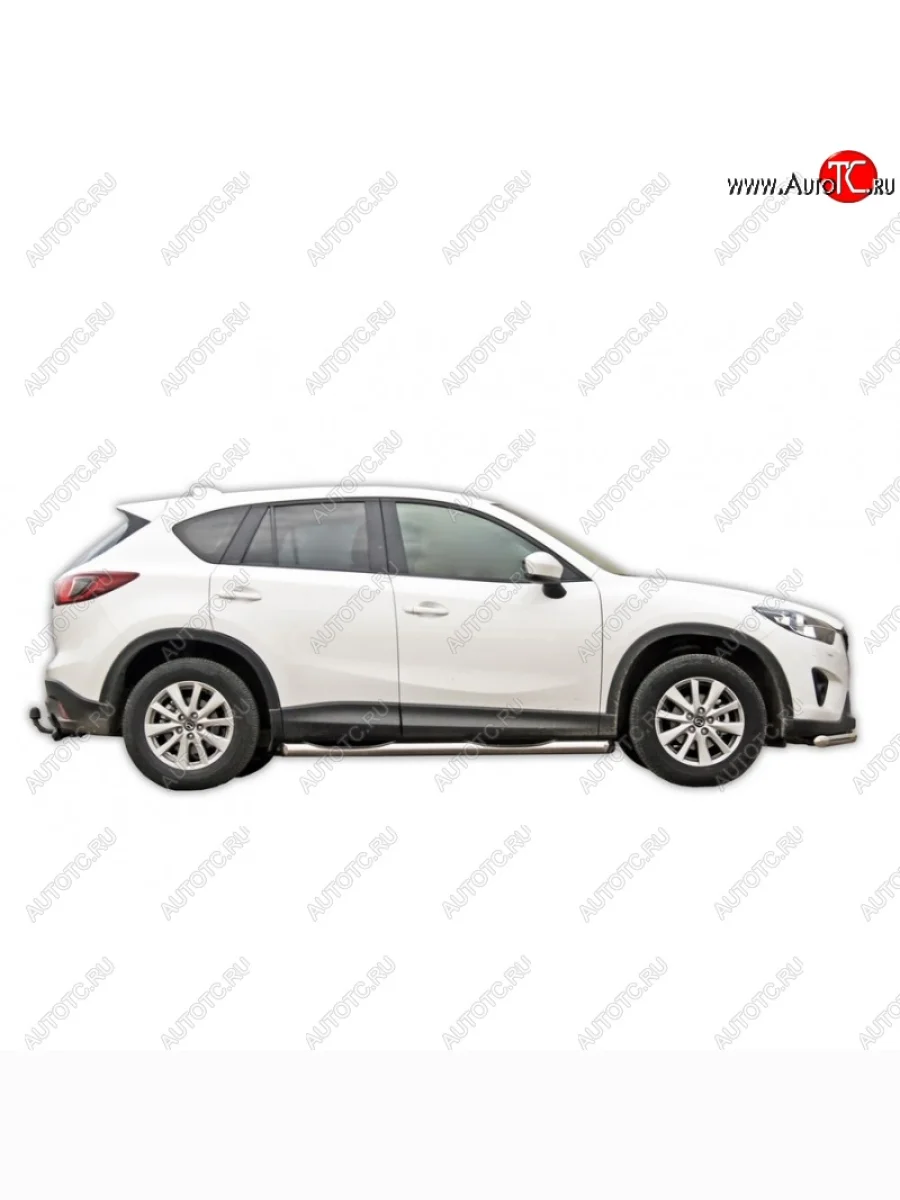 Защита порогов ТехноСфера (Техно Сфера) (нержавейка, с проступью, d76 mm) Mazda CX-5 KE дорестайлинг (2011-2014)  в Керчи Республика Крым