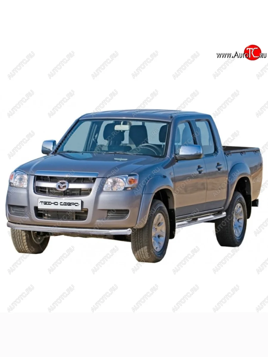 Защита переднего бампера ТехноСфера (Техно Сфера) (нержавейка, d63.5 mm) Mazda BT-50 (2006-2011)  в Воронеже Воронежской области