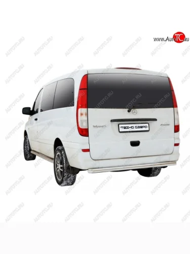 Защита заднего бампера ТехноСфера (Техно Сфера) (нержавейка, d63.5 mm) Mercedes-Benz Vito  W639 (2010-2014) рестайлинг