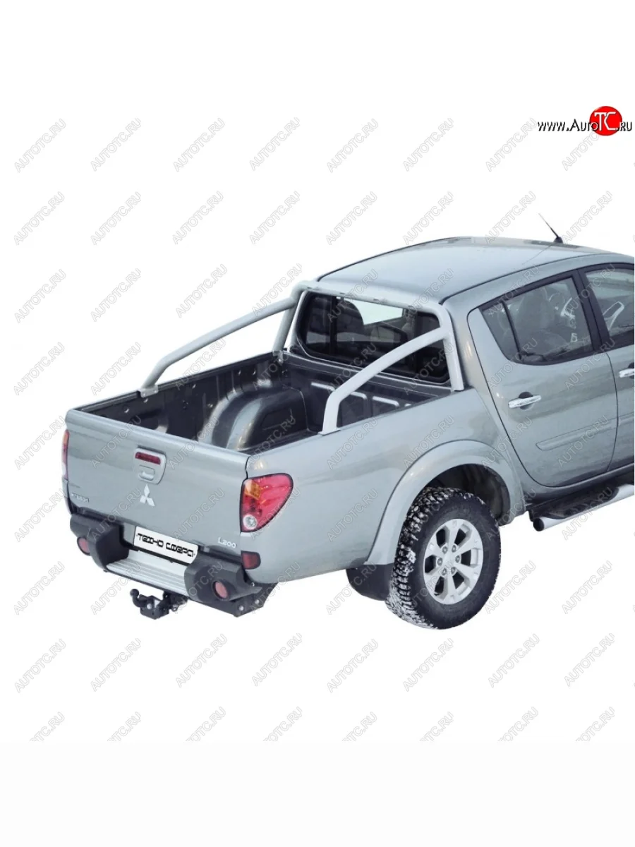 Защитная дуга багажника ТехноСфера (Техно Сфера) (удлиненная, Сталь с покрытием, d63.5 mm) Mitsubishi L200 5 KK,KL дорестайлинг (2015-2019) (цвет: Серебристый)  с доставкой в г. Керчь