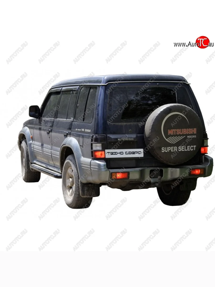 Защита порогов ТехноСфера (Техно Сфера) (нержавейка, с алюминиевым листом, d63.5 mm) Mitsubishi Pajero 2 V30/V40 5 дв. дорестайлинг (1991-1997)  в Воронеже Воронежской области