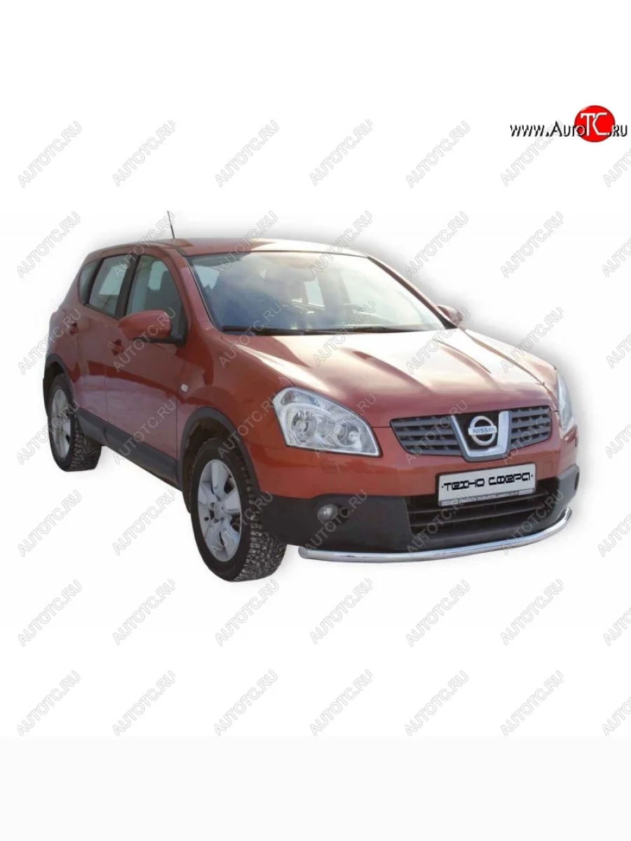 Защита переднего бампера ТехноСфера (Техно Сфера) (нержавейка, d51 mm) Nissan Qashqai 1 J10 дорестайлинг (2007-2010)  в Воронеже Воронежской области