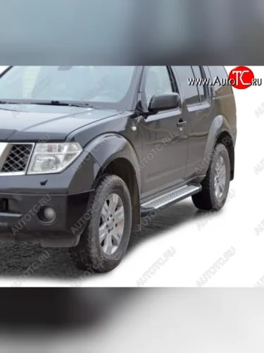 Порожки для ног Бумер (алюминий) Nissan Pathfinder  R51 (2009-2014) рестайлинг