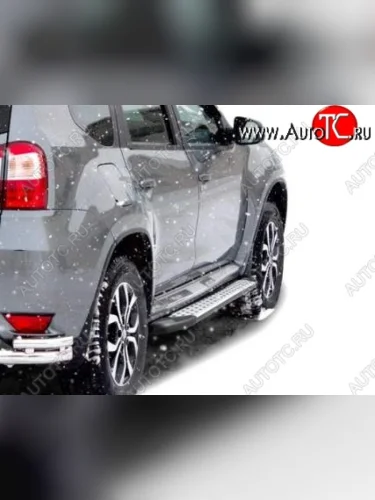 Порожки для ног Бумер (алюминий) Nissan Terrano  D10 (2013-2022) дорестайлинг, рестайлинг