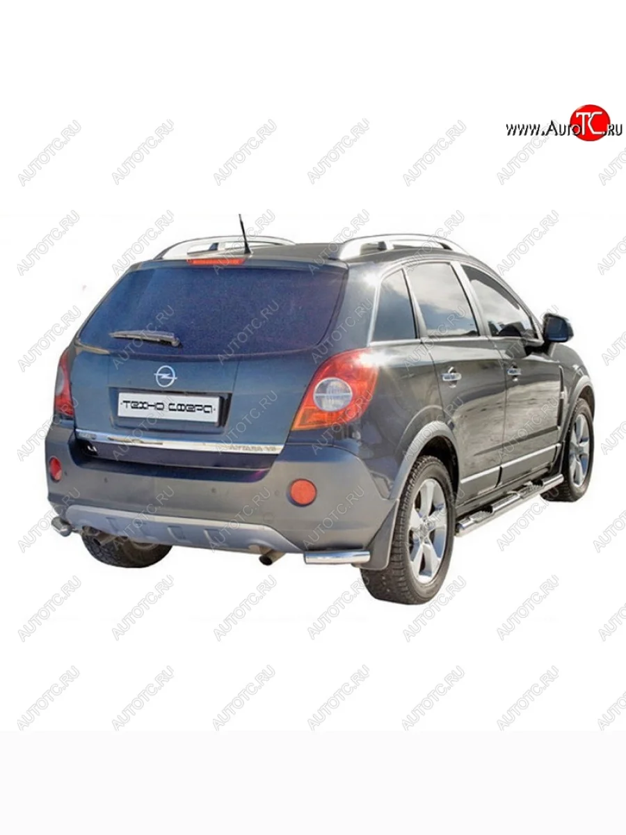 Защита заднего бампера ТехноСфера (Техно Сфера) (Сталь с покрытием, уголки, 63.5 mm) Opel Antara (2006-2010) (цвет: Серебристый)  в Керчи Республика Крым