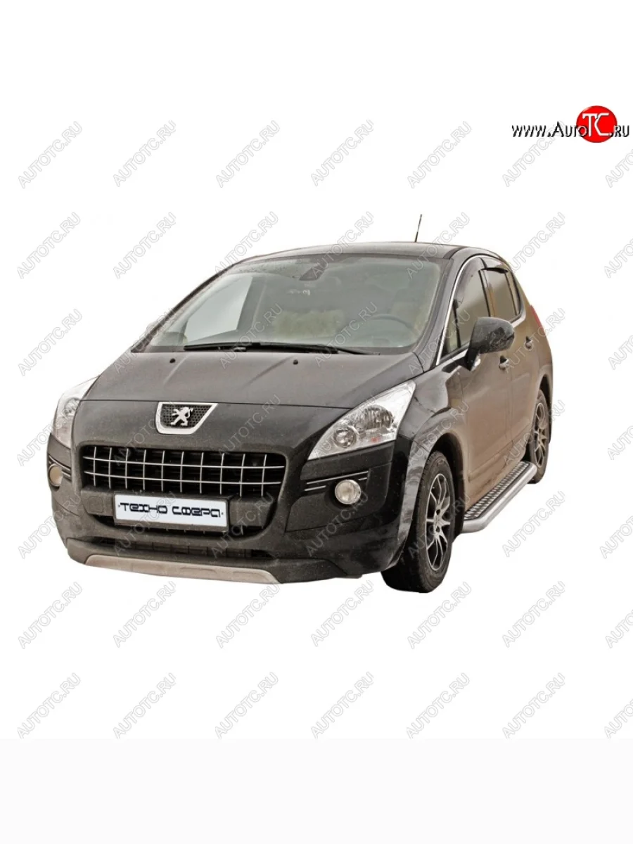 Защита порогов ТехноСфера (Техно Сфера) (нержавейка, с алюминиевым листом, d63.5 mm) Peugeot 3008 дорестайлинг (2009-2013)  в Перми Пермском крае