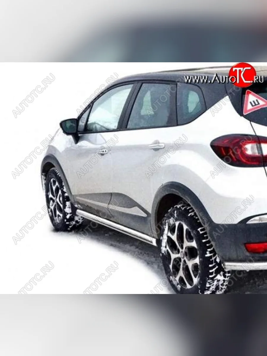 Защита порогов ТехноСфера (Техно Сфера) (нержавейка, 63.5 mm) Renault Kaptur дорестайлинг (2016-2020)  в Перми Пермском крае