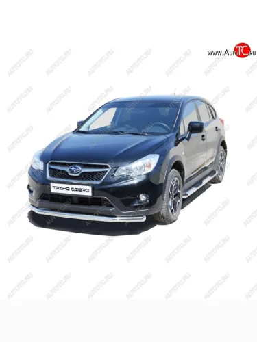 Защита переднего бампера ТехноСфера (Техно Сфера) (нержавейка, d63.5 mm) Subaru XV GP/G33 рестайлинг (2016-2017)