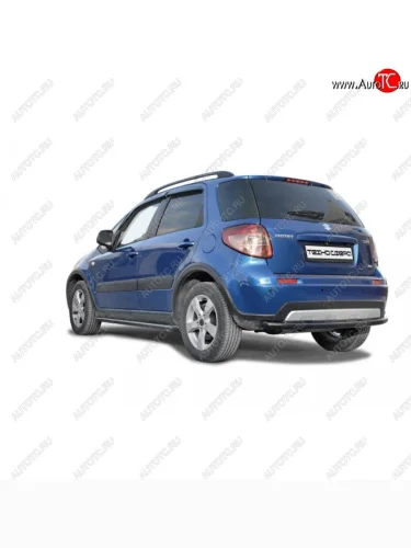 Защита заднего бампера ТехноСфера (Техно Сфера) (нержавейка, d63.5 mm) Suzuki SX4  GYA,GYB (2010-2016)  рестайлинг, хэтчбэк