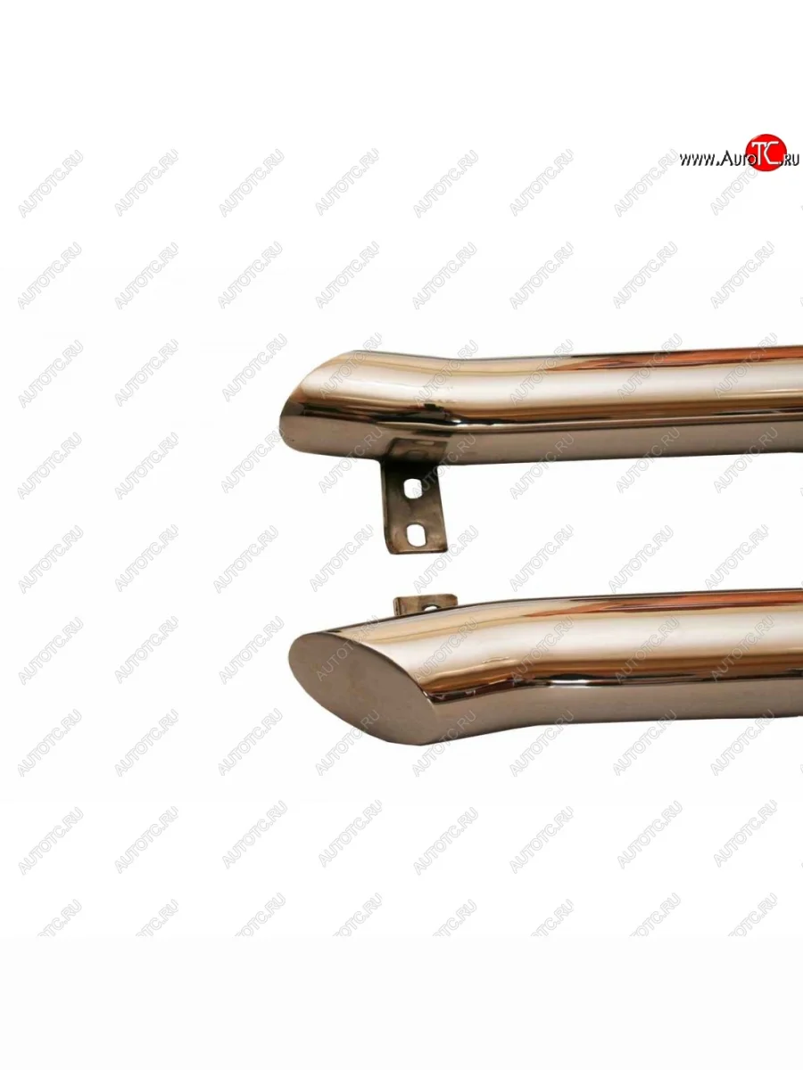 Защита порогов ТехноСфера (Техно Сфера) (Сталь с покрытием, с проступью, d76 mm) Toyota RAV4 XA30 5 дв. удлиненный 2-ой рестайлинг (2010-2013) (цвет: Серебристый)  с доставкой в г. Керчь