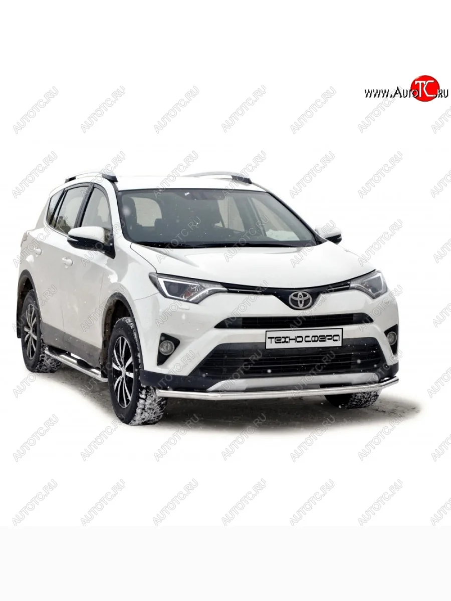 Защита переднего бампера ТехноСфера (Техно Сфера) (нержавейка, d63.5 mm) Toyota RAV4 XA40 5 дв. рестайлинг (2015-2019)  в Перми Пермском крае