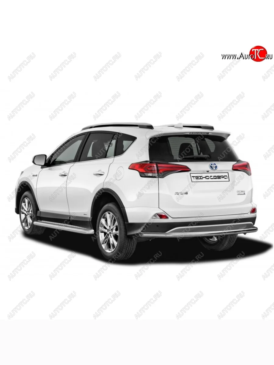 Защита заднего бампера ТехноСфера (Техно Сфера) (нержавейка, d63.5 mm)  Toyota RAV4 (2015-2019) XA40  с доставкой в г. Керчь