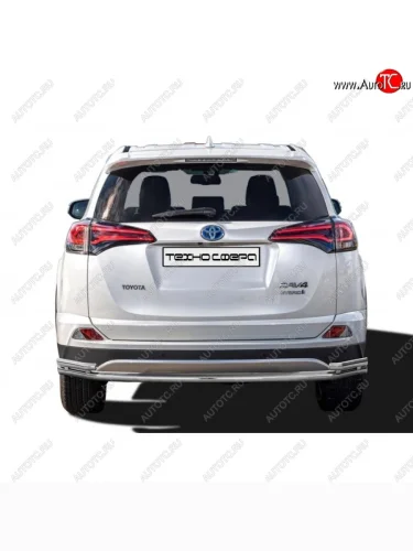 Защита заднего бампера ТехноСфера (Техно Сфера) (с уголками, Сталь с покрытием, 63.5 mm) Toyota RAV4  XA40 (2015-2019) 5 дв. рестайлинг