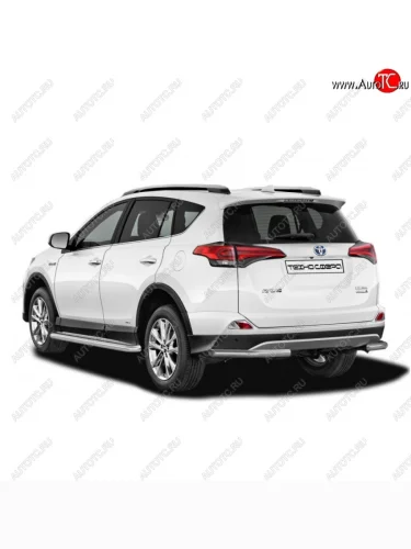 Защита заднего бампера ТехноСфера (Техно Сфера) (Сталь с покрытием, уголки, 63.5 mm) Toyota RAV4  XA40 (2015-2019) 5 дв. рестайлинг