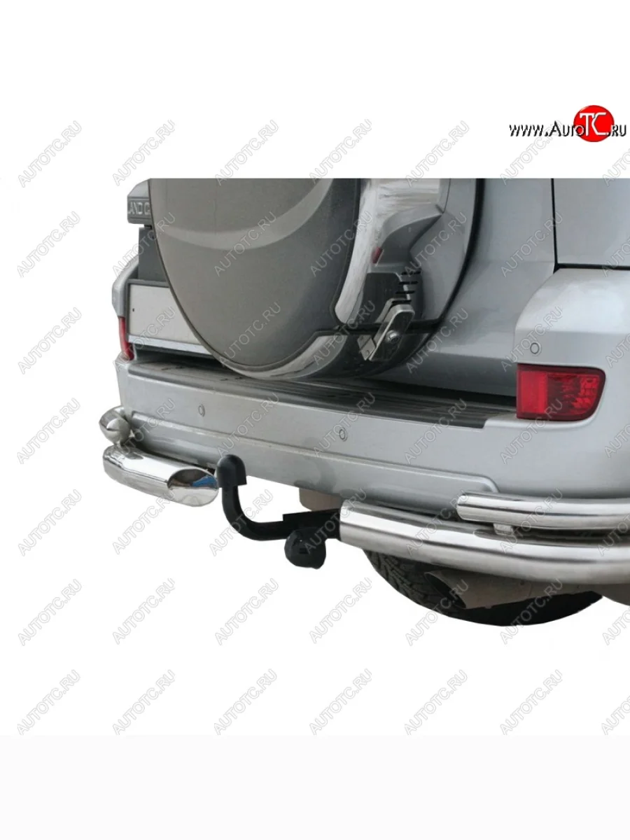 Защита заднего бампера ТехноСфера (Техно Сфера) (нержавейка, уголки двойные, 76 mm) Toyota Land Cruiser Prado J120 (2002-2009)  в Самаре Самарской области