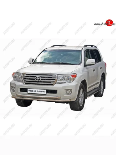 Защита переднего бампера ТехноСфера (Техно Сфера) (двойная, нержавейка, d63.5 mm) Toyota Land Cruiser  200 (2012-2015) 1-ый рестайлинг