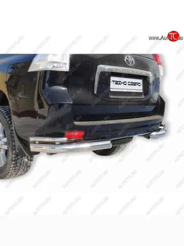 Защита заднего бампера ТехноСфера (Техно Сфера) (Сталь с покрытием, уголки двойные, 63.5 mm) Toyota Land Cruiser Prado  J150 (2009-2017) дорестайлинг, 1-ый рестайлинг