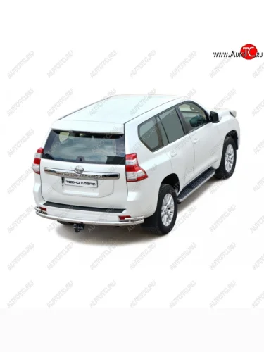 Защита заднего бампера ТехноСфера (Техно Сфера) (с уголками, Сталь с покрытием, 63.5 mm) Toyota Land Cruiser Prado  J150 (2009-2020) дорестайлинг, 1-ый рестайлинг, 2-ой рестайлинг