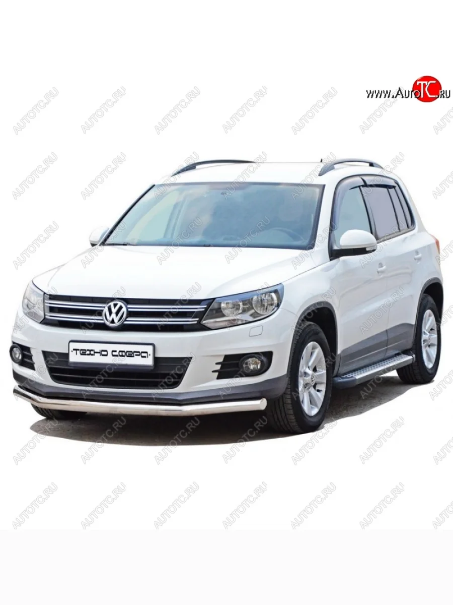 Защита переднего бампера ТехноСфера (Техно Сфера) (нержавейка, d63.5 mm) Volkswagen Tiguan NF рестайлинг (2011-2017)  в Керчи Республика Крым