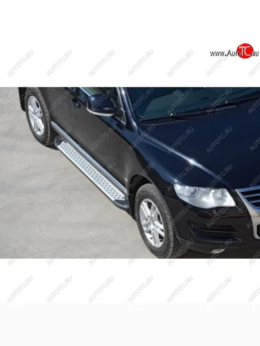 Порожки для ног Бумер (алюминий) Volkswagen Touareg  1 GP (2006-2010) рестайлинг