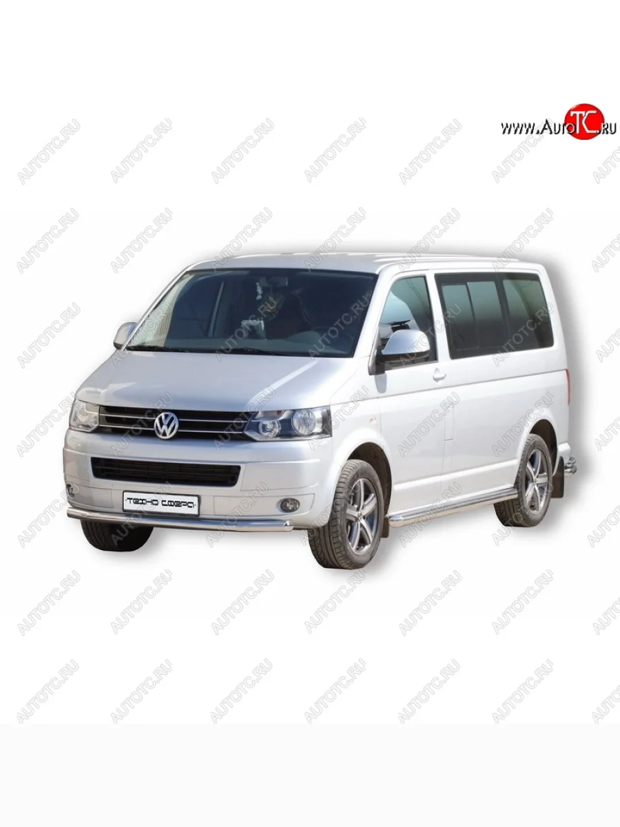 Защита переднего бампера ТехноСфера (Техно Сфера) (нержавейка, d63.5 mm) Volkswagen Transporter T5 рестайлинг (2009-2015)  в Самаре Самарской области
