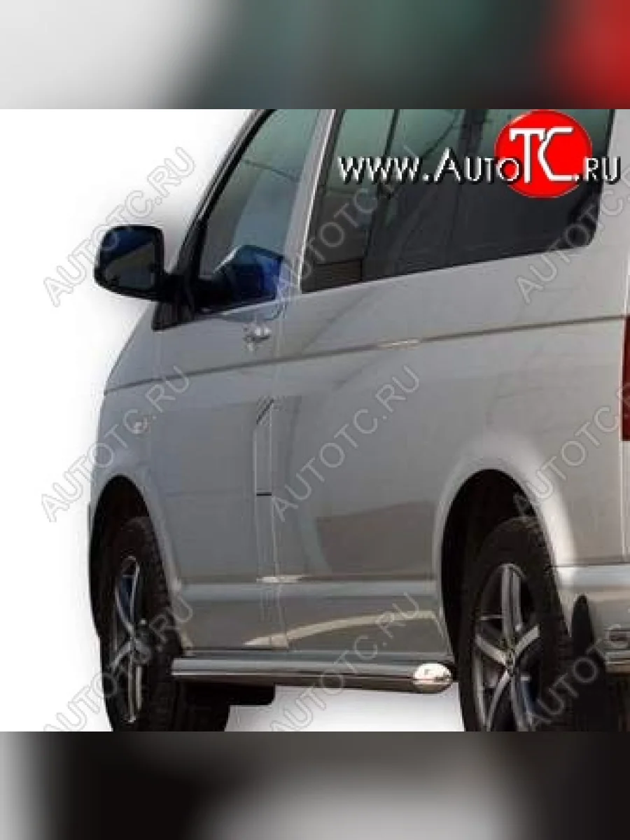 Защита порогов ТехноСфера (Техно Сфера) (Сталь с покрытием, 63.5 mm)  Volkswagen Transporter (2009-2015) T5 (цвет: Серебристый)  В Кинешме Ивановской области