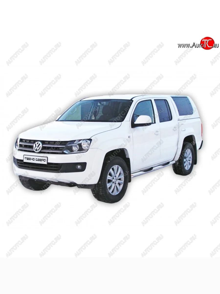 Защита порогов ТехноСфера (Техно Сфера) (нержавейка, с проступью, d76 mm) Volkswagen Amarok дорестайлинг (2009-2016)  в Самаре Самарской области