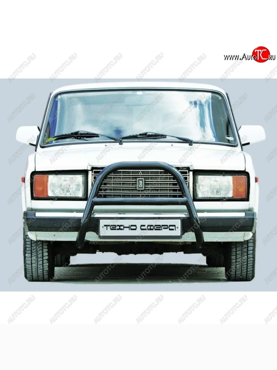 Защита переднего бампера ТехноСфера (Техно Сфера) (Сталь с покрытием, d51 mm) Лада ВАЗ 2105 (1979-2010) (цвет: Серебристый)  в Керчи Республика Крым