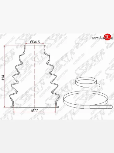 Пыльник ШРУСа (наружный) SAT Peugeot 206 хэтчбэк 3 дв. 2AC дорестайлинг (1998-2003)