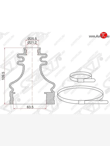 Пыльник ШРУСа (внутренний/передний/правый) SAT Renault Logan 2 дорестайлинг (2014-2018)